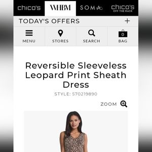 NWT $98 WHBM Leopard Reversable Deep Purple Dress Spandex Blend Sheath S